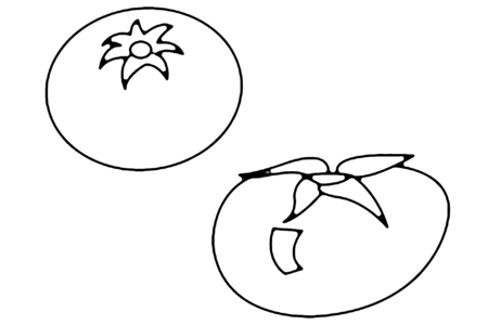 Dibujos para imprimir : Tomates 01 – 10 Doigts