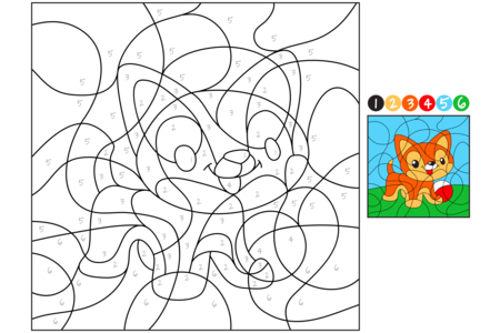 Printable coloring pages: Magic Coloring10 – 10 Doigts
