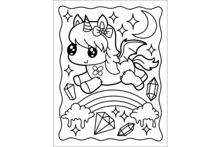 Printable coloring pages: Kawaii10 – 10 Doigts