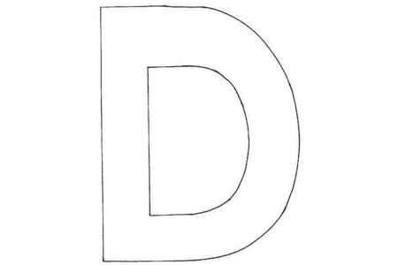 Printable coloring pages: Uppercase D – 10 Doigts