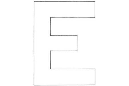 Printable coloring pages: Uppercase E – 10 Doigts
