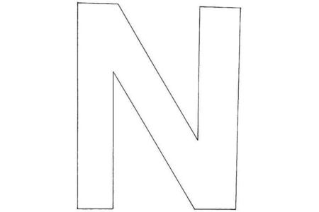 Printable coloring pages: Uppercase N – 10 Doigts