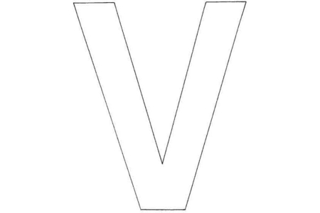 Printable coloring pages: Capital V – 10 Doigts