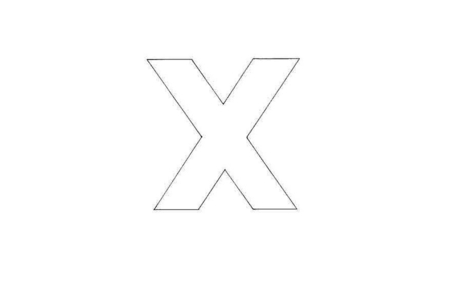 Printable coloring pages: lowercase x – 10 Doigts