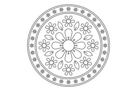 Printable coloring pages: Mandala15 – 10 Doigts