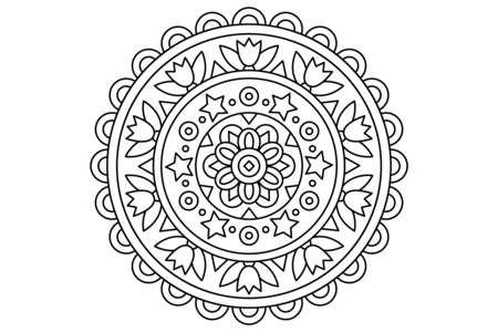 Printable coloring pages: Mandala3 – 10 Doigts