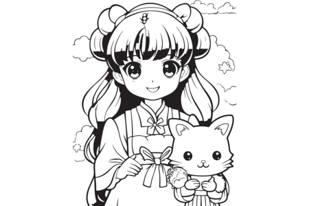 Printable coloring pages: Manga 16 – 10 Doigts
