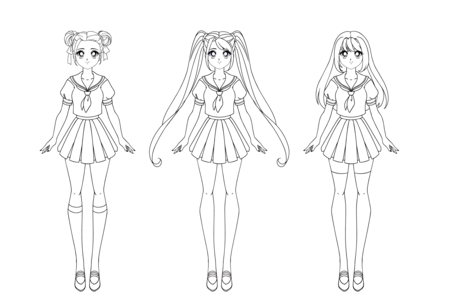 Printable coloring pages: Manga 2 – 10 Doigts