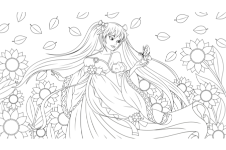 Printable coloring pages: Manga 3 – 10 Doigts