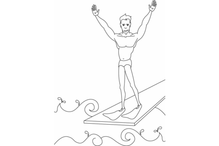 Dibujos para imprimir : Nadador 01 – 10 Doigts