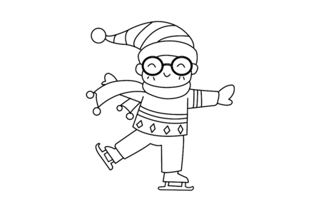 Dibujos para imprimir : Patinador 01 – 10 Doigts