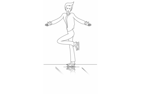 Dibujos para imprimir : Patinador 02 – 10 Doigts