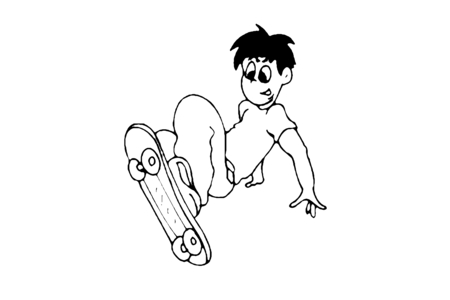 Dibujos para imprimir : Skateboard 01 – 10 Doigts