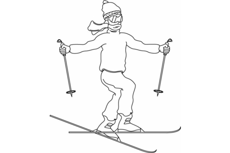 Printable coloring pages: Ski 01 – 10 Doigts