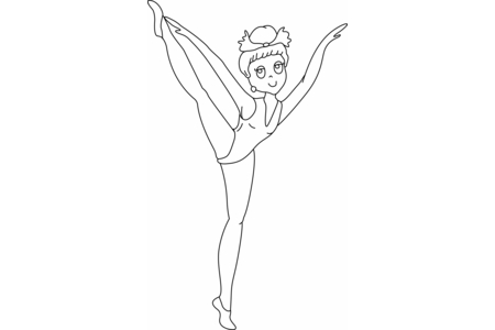 Dibujos para imprimir : Deporte bailarina 01 – 10 Doigts