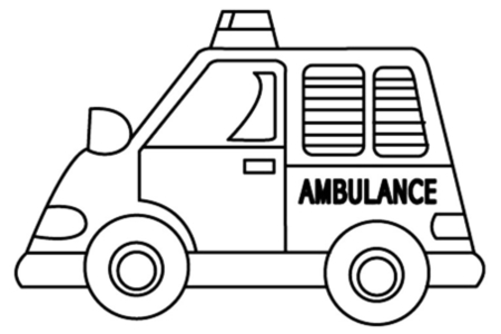 Printable coloring pages: Ambulance 01 – 10 Doigts