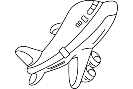 Printable coloring pages: Airplane 04 – 10 Doigts