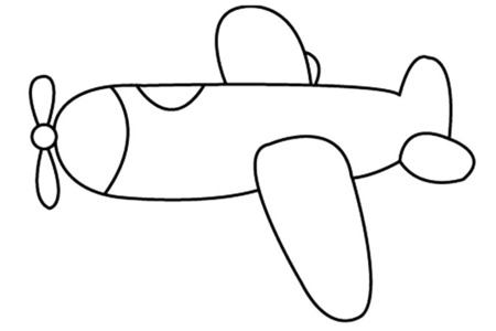 Printable coloring pages: Plane 06 – 10 Doigts