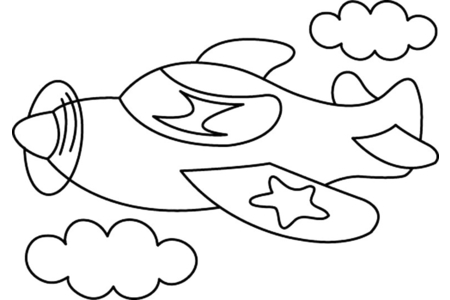 Printable coloring pages: 10 Plane – 10 Doigts