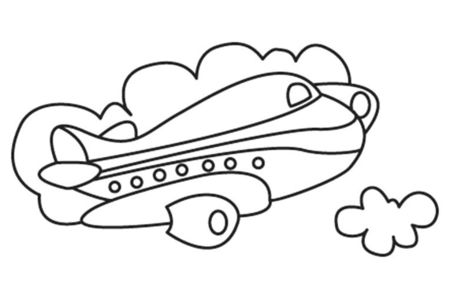 Printable coloring pages: Airplane 12 – 10 Doigts