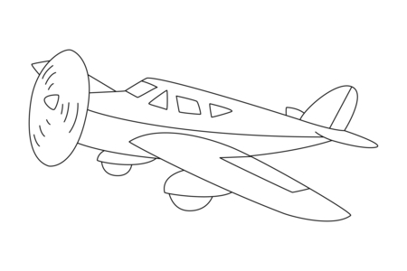 Printable coloring pages: Airplane 15 – 10 Doigts