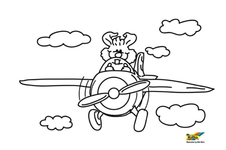 Printable coloring pages: Plane 16 – 10 Doigts
