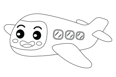 Printable coloring pages: Airplane 18 – 10 Doigts
