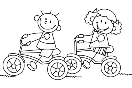 Printable coloring pages: Bicycle 02 – 10 Doigts