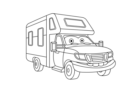 Dibujos para imprimir : Autocaravana 01 – 10 Doigts