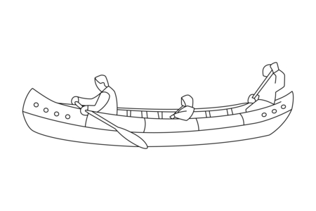 Printable coloring pages: Canoe 01 – 10 Doigts