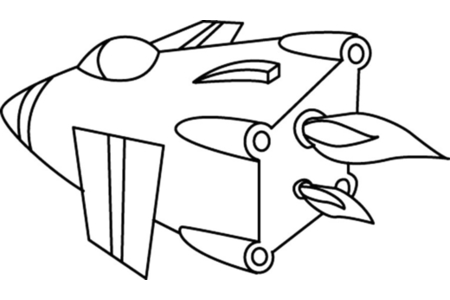 Printable coloring pages: Rocket 02 – 10 Doigts