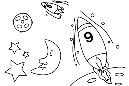 Dibujos para imprimir : Cohete 06 – 10 Doigts