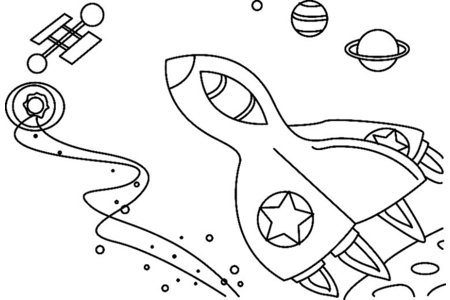 Printable coloring pages: Rocket 07 – 10 Doigts