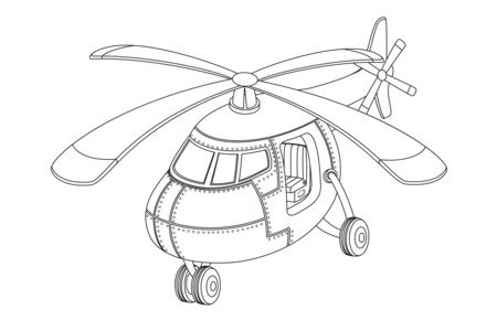 Dibujos para imprimir : Helicóptero 07 – 10 Doigts