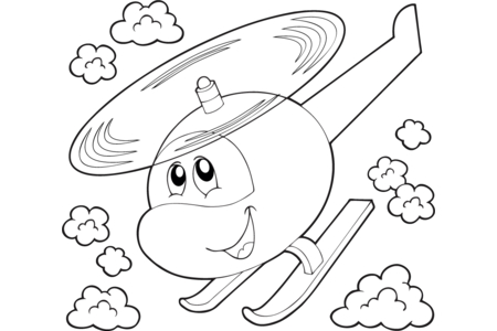 Dibujos para imprimir : Helicóptero 08 – 10 Doigts