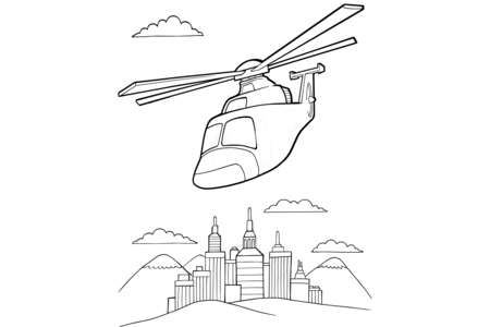 Dibujos para imprimir : Helicóptero 09 – 10 Doigts