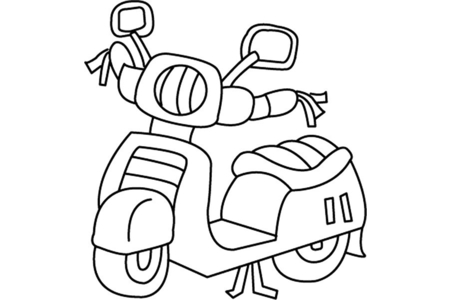 Printable coloring pages: Moto 02 – 10 Doigts