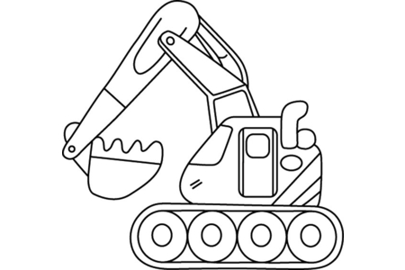 Dibujos para imprimir : Excavadora 01 – 10 Doigts