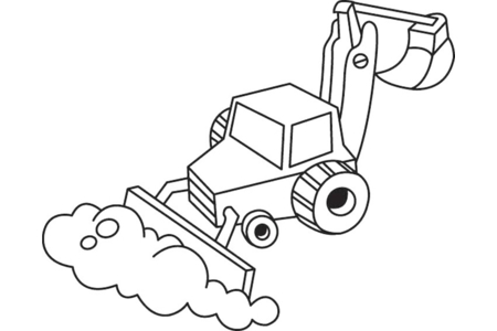 Printable coloring pages: Excavator 02 – 10 Doigts