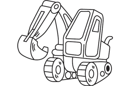 Printable coloring pages: Digger 03 – 10 Doigts