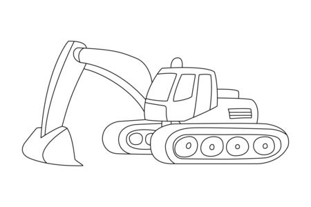 Dibujos para imprimir : Excavadora 05 – 10 Doigts