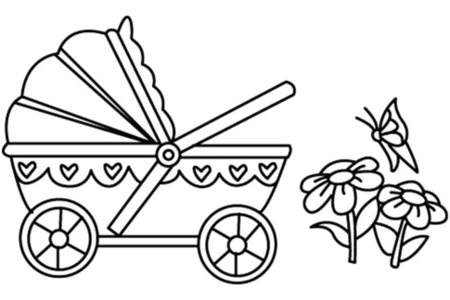 Dibujos para imprimir : Cochecito 01 – 10 Doigts