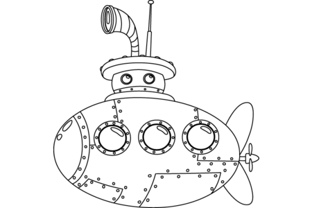Dibujos para imprimir : Submarino 01 – 10 Doigts
