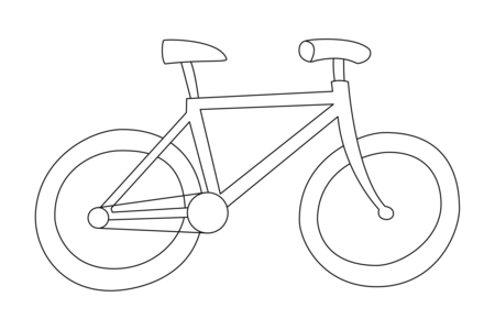 Printable coloring pages: Bike 01 – 10 Doigts