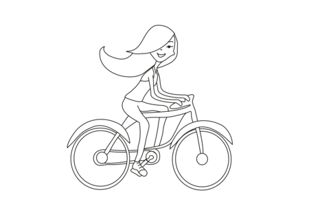 Printable coloring pages: Bike 02 – 10 Doigts