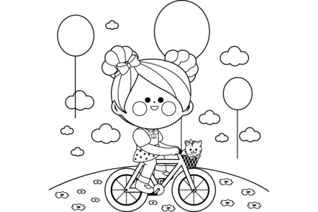 Printable coloring pages: Bike 04 – 10 Doigts