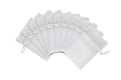 White Organza Bags - 10 Pieces - 1 - Cotton, Linen - Textiles - 10doigts.com - Coton, lin - Textiles - 10doigts.fr