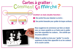 Set de 5 cartes à gratter face noire fond blanc + 5 grattoirs - Cartes à gratter, à poinçonner - 10doigts.fr - 2