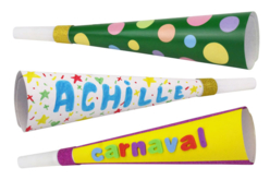 Trompettes blanches à décorer - Instruments de musique - 10doigts.fr - 2