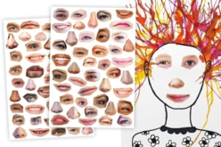 Realistic Face Stickers - 88 pcs - 2 - Eye and Face Stickers - 10doigts.com - Eye and Face Stickers - 10doigts.fr